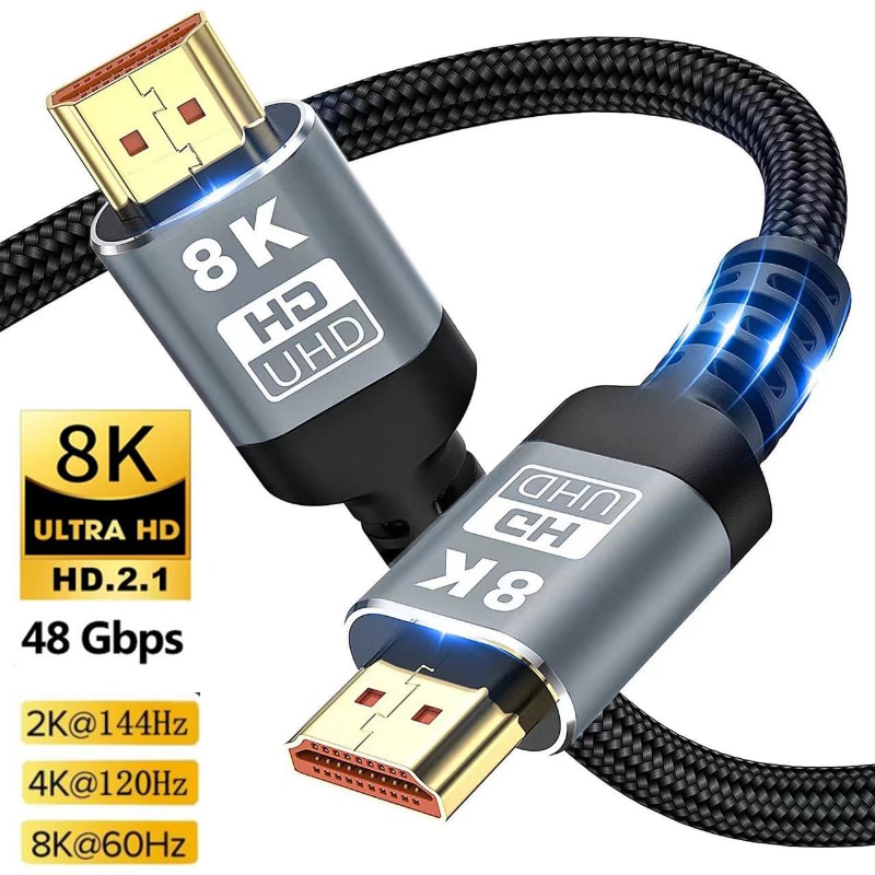 8K HDMI ȣȯ 2.1 ̺ 48Gbps  ̺ ݵ ÷, 2.1 8K 60HZ 3D ̺  TV ڽ й ó PS4 